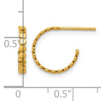 14K Gold Filled 1.90 x 12mm Beaded Post Hoop Earrings - view 3
