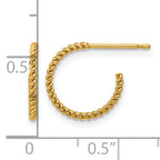 14K Gold Filled 1.20 x 12mm Twisted Post Hoop Earrings - view 3