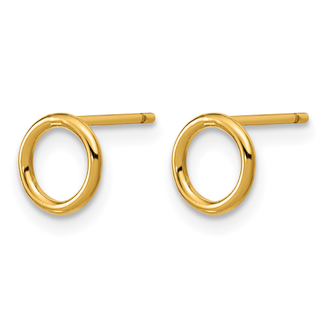 14K Gold Filled 7mm Open Circle Post Earrings - view 2