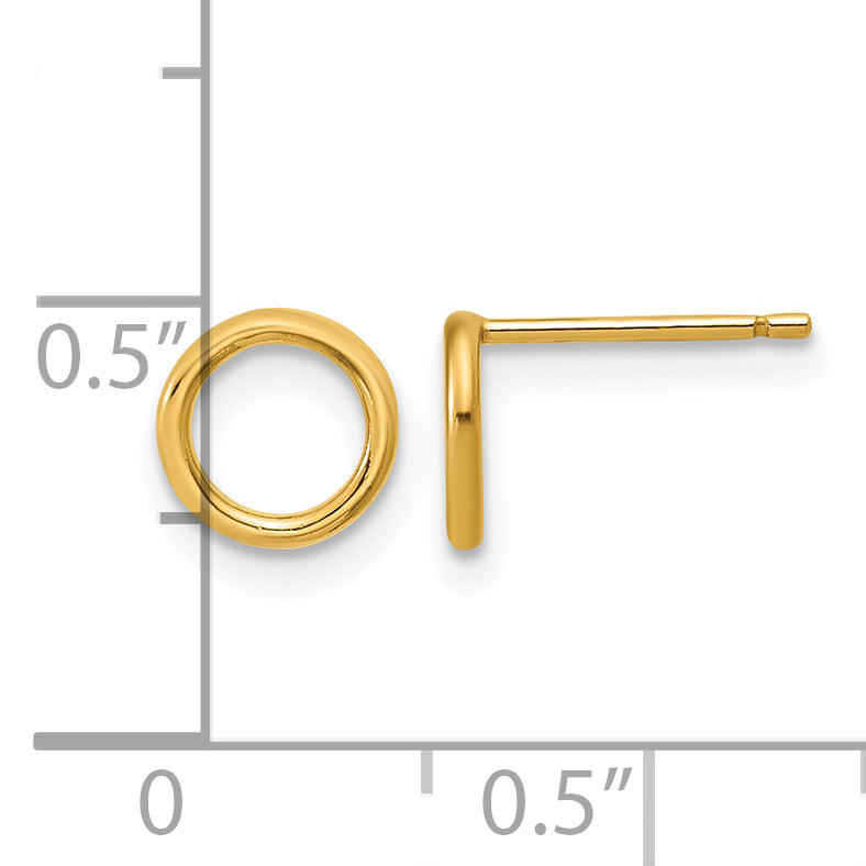 14K Gold Filled 7mm Open Circle Post Earrings - view 3
