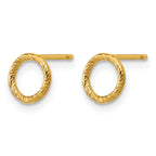 14K Gold Filled Sparkle 7mm Open Circle Post Earrings - view 2