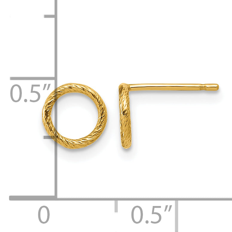 14K Gold Filled Sparkle 7mm Open Circle Post Earrings - view 3