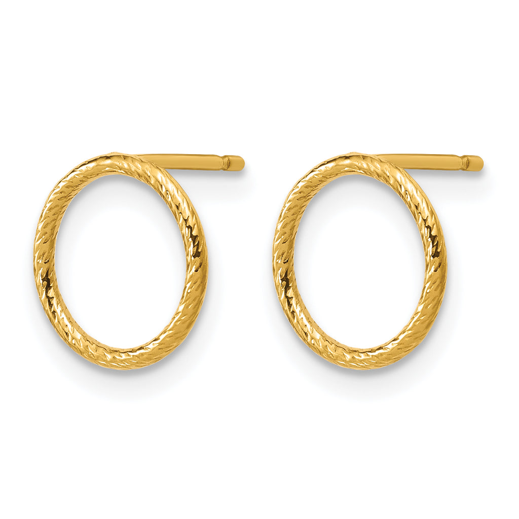 14K Gold Filled Sparkle 10mm Open Circle Post Earrings - view 2