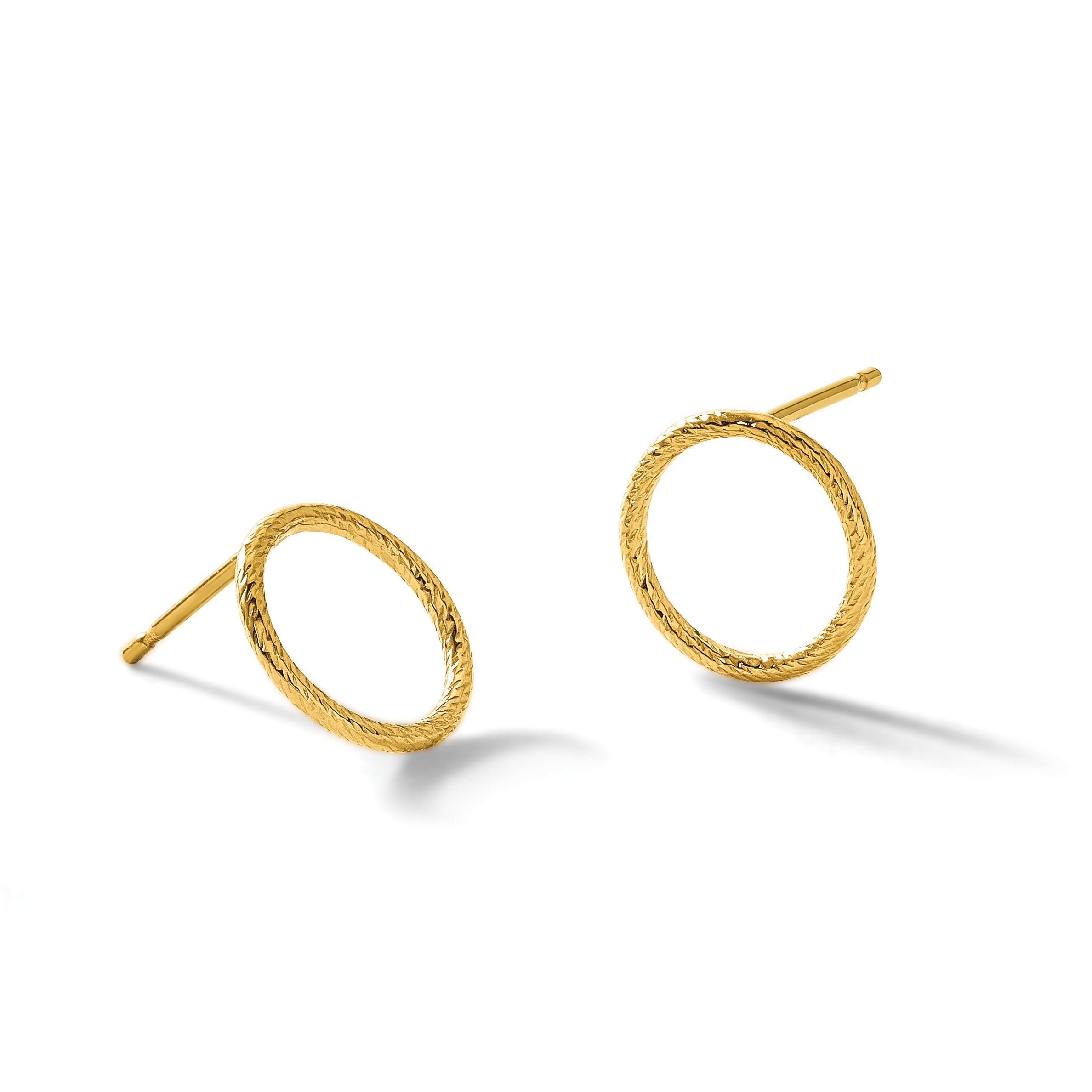14K Gold Filled Sparkle 10mm Open Circle Post Earrings - view 4