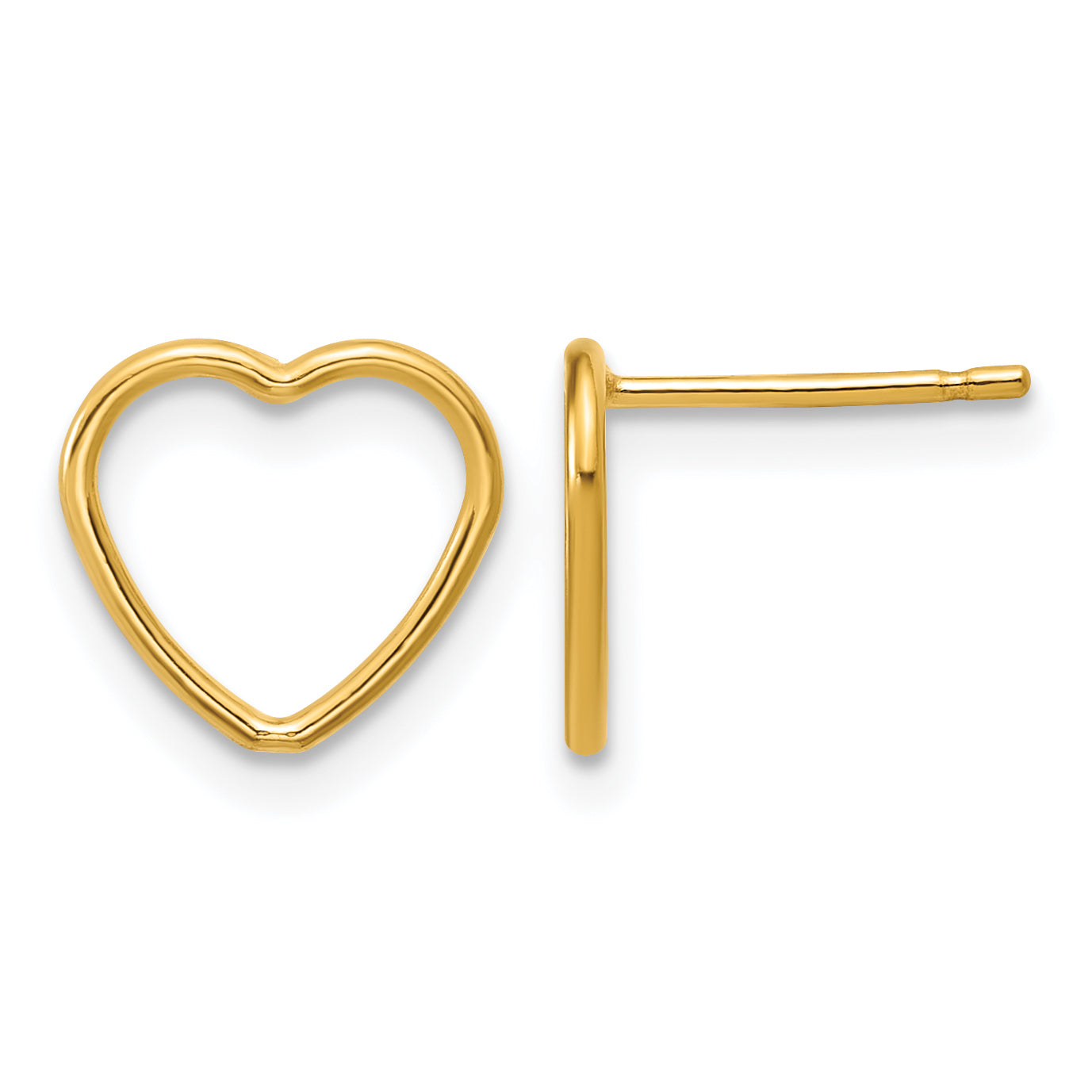 14K Gold Filled 10mm Open Heart Post Earrings by Sophia Jewelers