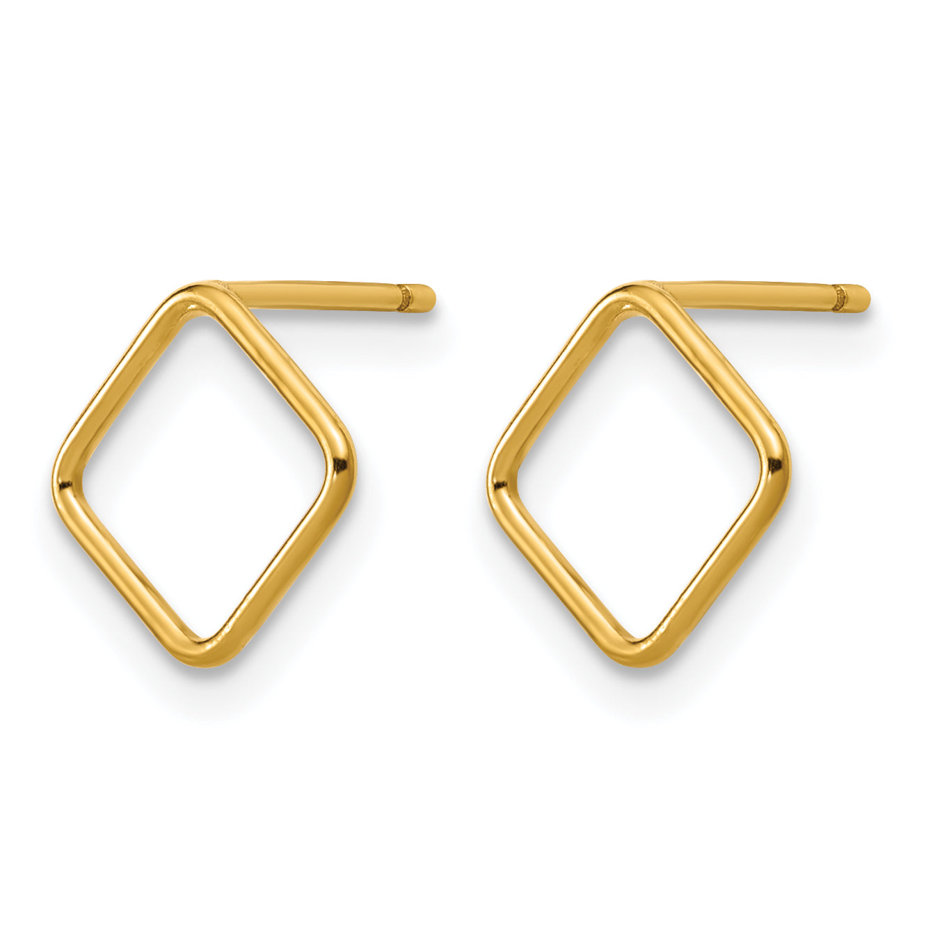 14K Gold Filled 8mm Open Square Post Earrings Secondary image