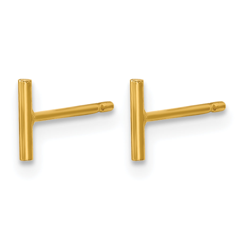 14K Gold Filled 6mm Bar Post Earrings - view 2