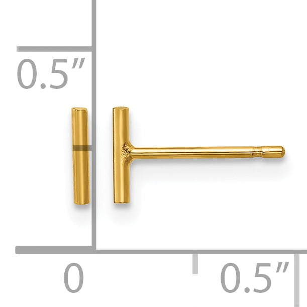 14K Gold Filled 6mm Bar Post Earrings - view 3