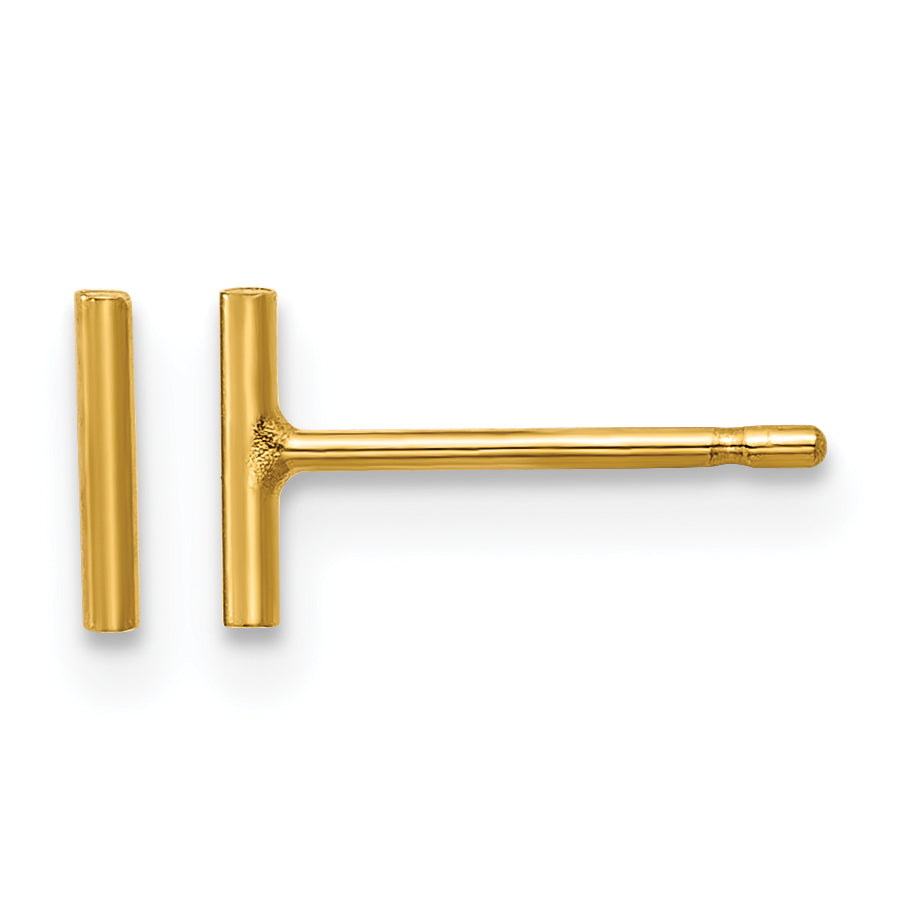 14K Gold Filled 6mm Bar Post Earrings by Sophia Jewelers