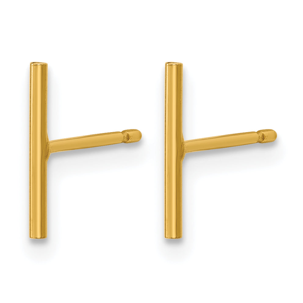 14K Gold Filled 10mm Bar Post Earrings - view 2