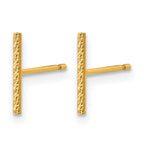 14K Gold Filled Sparkle 10mm Bar Post Earrings - view 2