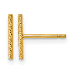 14K Gold Filled Sparkle 10mm Bar Post Earrings by Sophia Jewelers