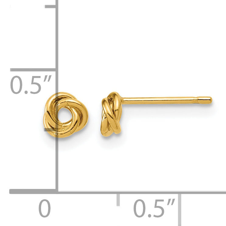 14K Gold Filled 5mm Love Knot Post Earrings - view 3