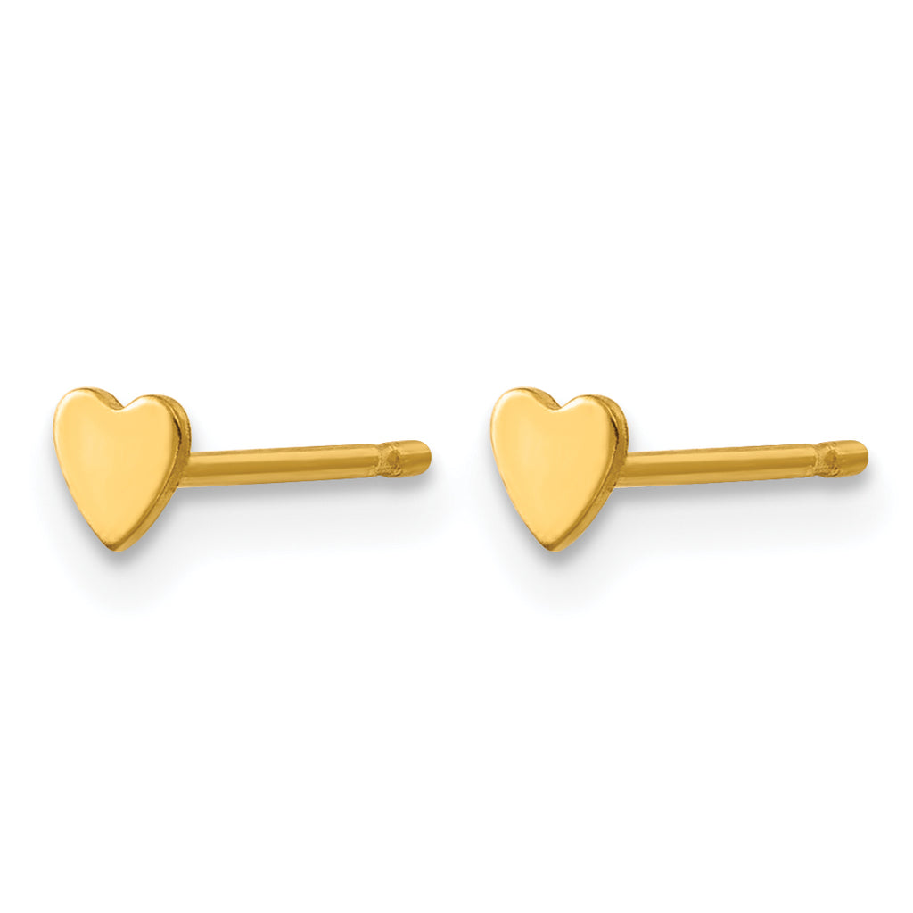 14K Gold Filled 3.5mm Heart Post Earrings - view 2