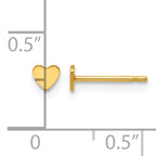 14K Gold Filled 3.5mm Heart Post Earrings - view 3