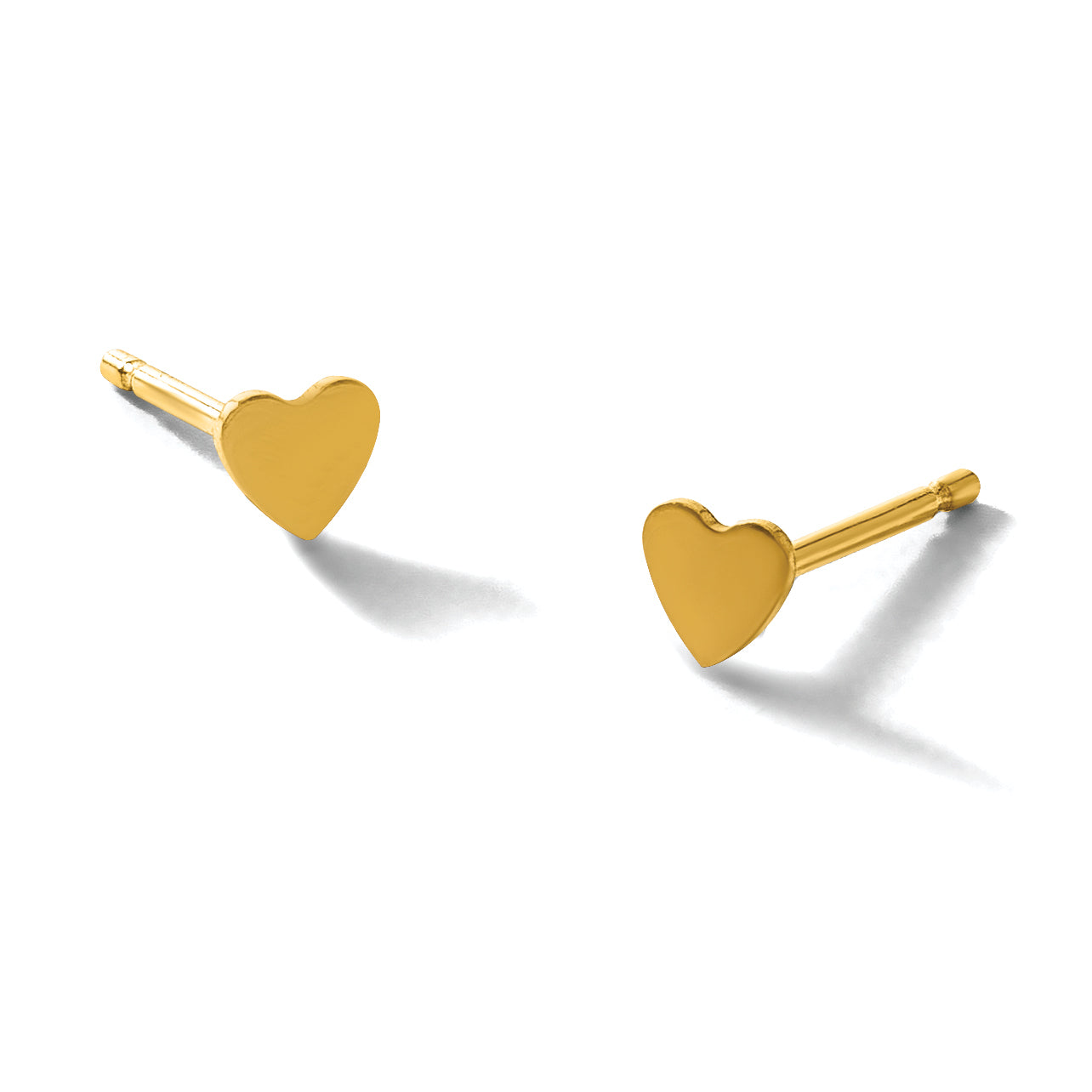 14K Gold Filled 3.5mm Heart Post Earrings - view 4