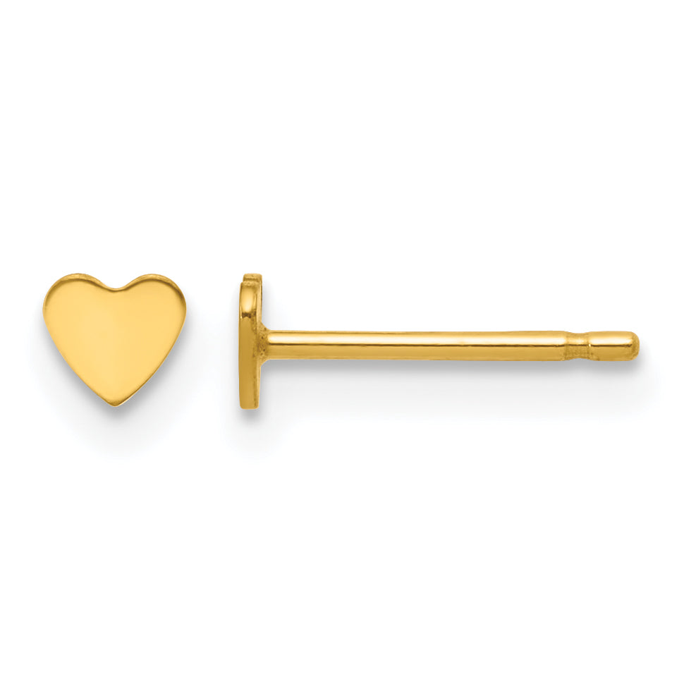 14K Gold Filled 3.5mm Heart Post Earrings by Sophia Jewelers