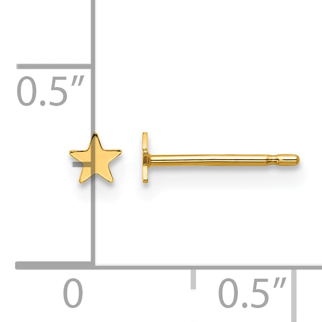14K Gold Filled 3.3mm Star Post Earrings - view 3
