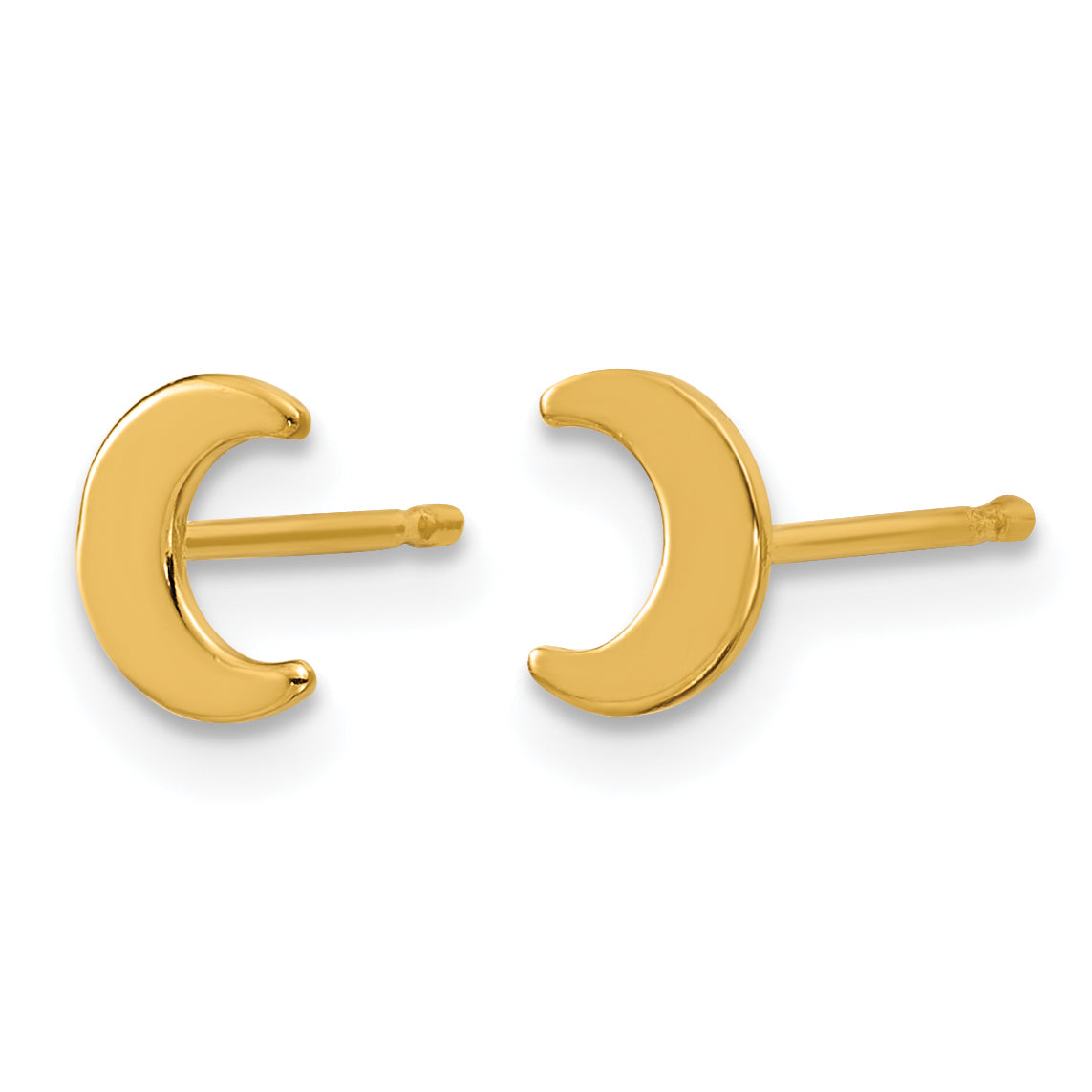 14K Gold Filled 5.1 x 6.3mm Moon Post Earrings - view 2