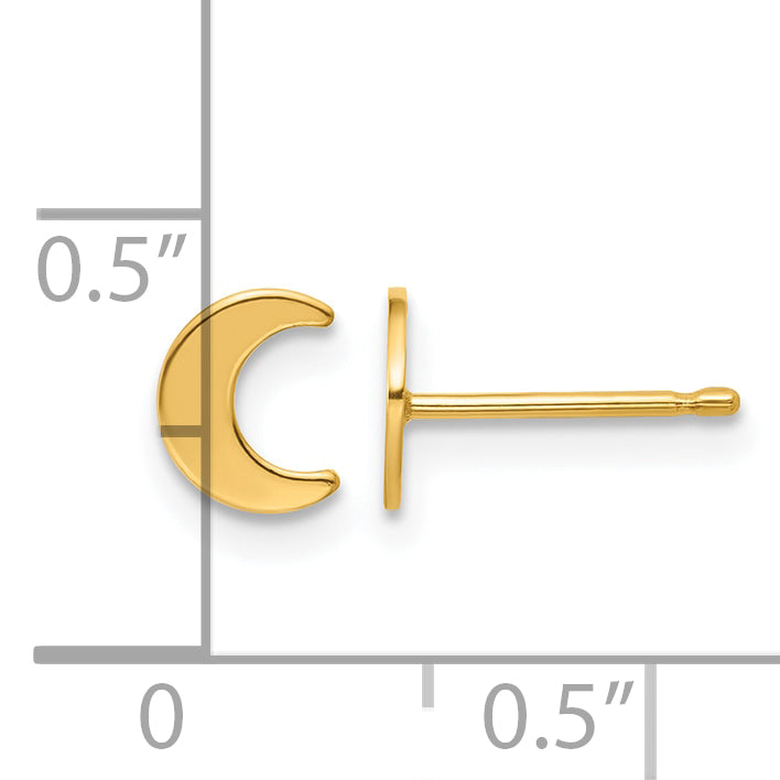 14K Gold Filled 5.1 x 6.3mm Moon Post Earrings - view 3