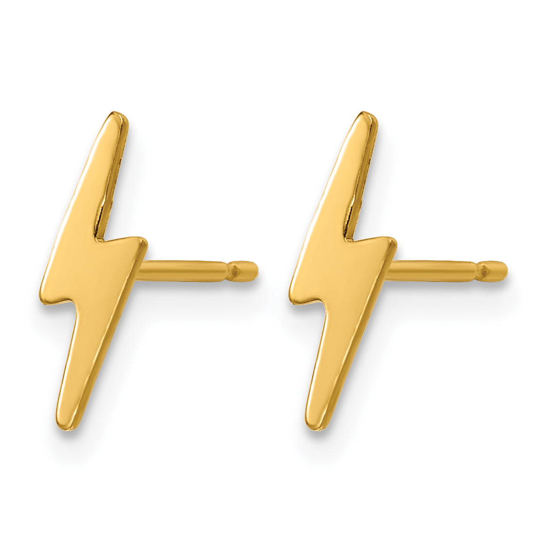 14K Gold Filled 3.5 x 11.4mm Lightning Bolt Post Earrings Secondary image