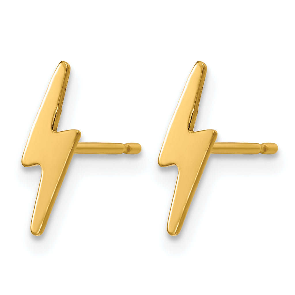 14K Gold Filled 3.5 x 11.4mm Lightning Bolt Post Earrings - view 2