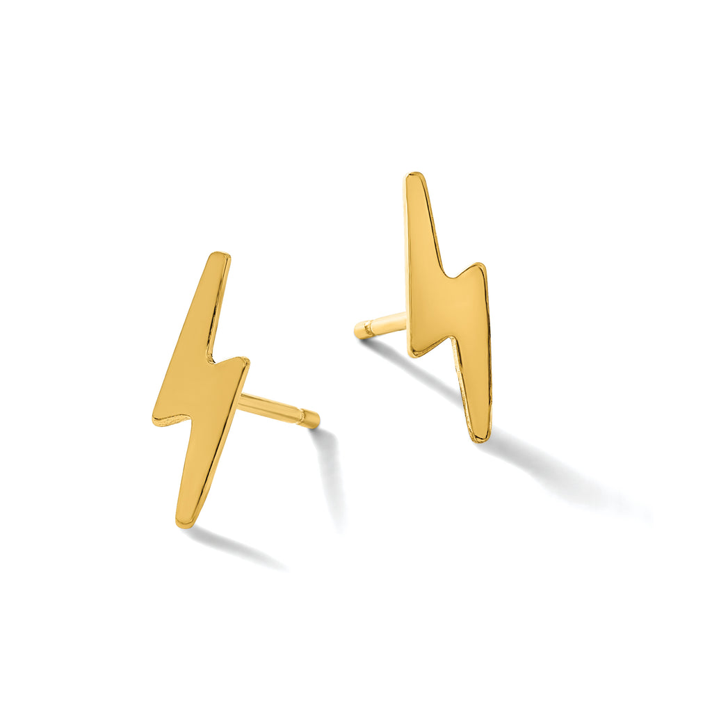 14K Gold Filled 3.5 x 11.4mm Lightning Bolt Post Earrings - view 4