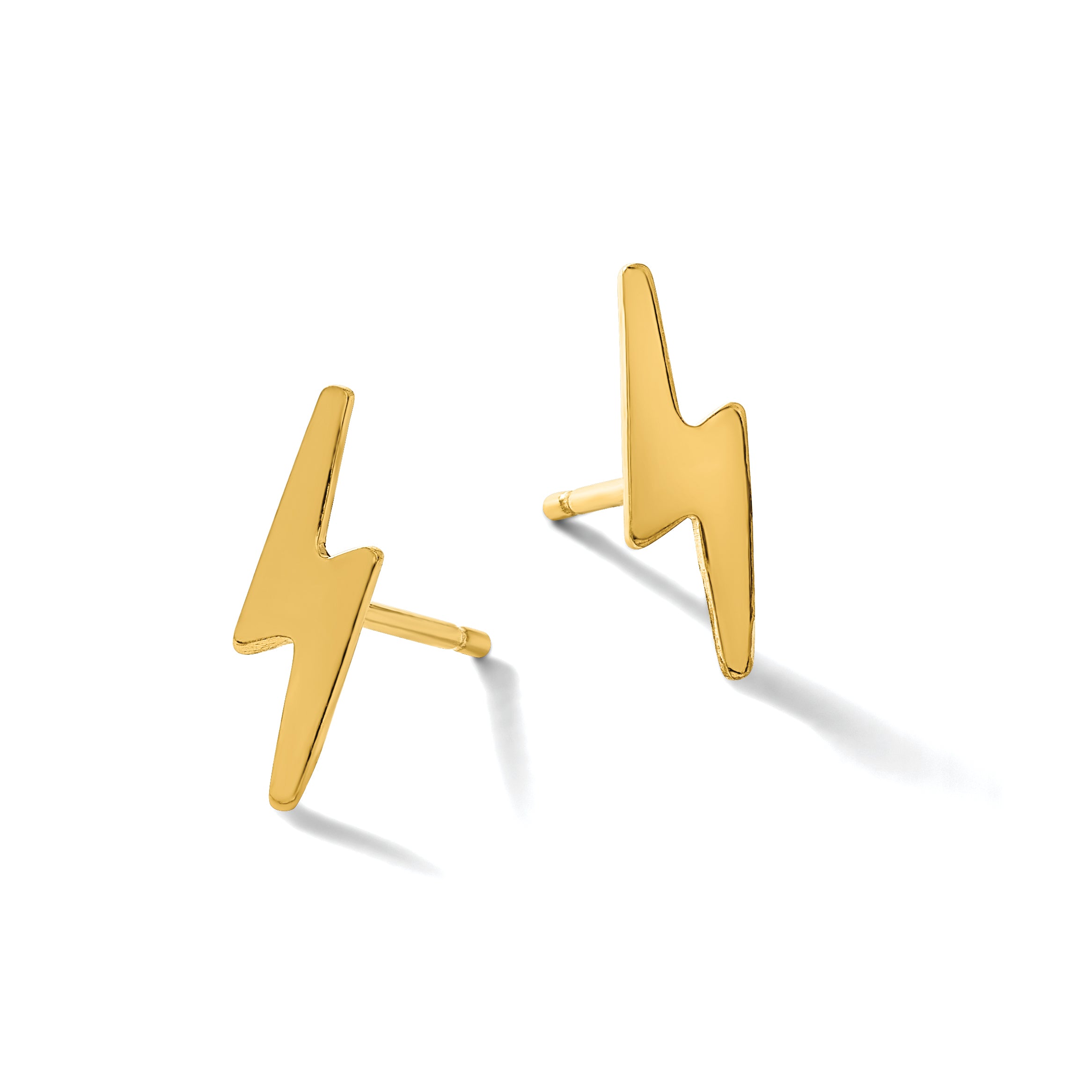 14K Gold Filled 3.5 x 11.4mm Lightning Bolt Post Earrings - view 4