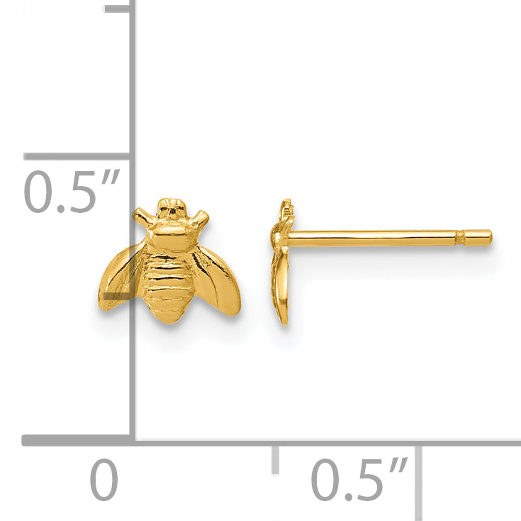 14K Gold Filled 5.5 x 6.3mm Bee Post Earrings - view 3