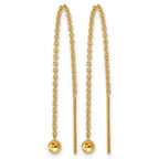 14K Gold Filled 3mm Ball Dangle Threader Earrings - view 2