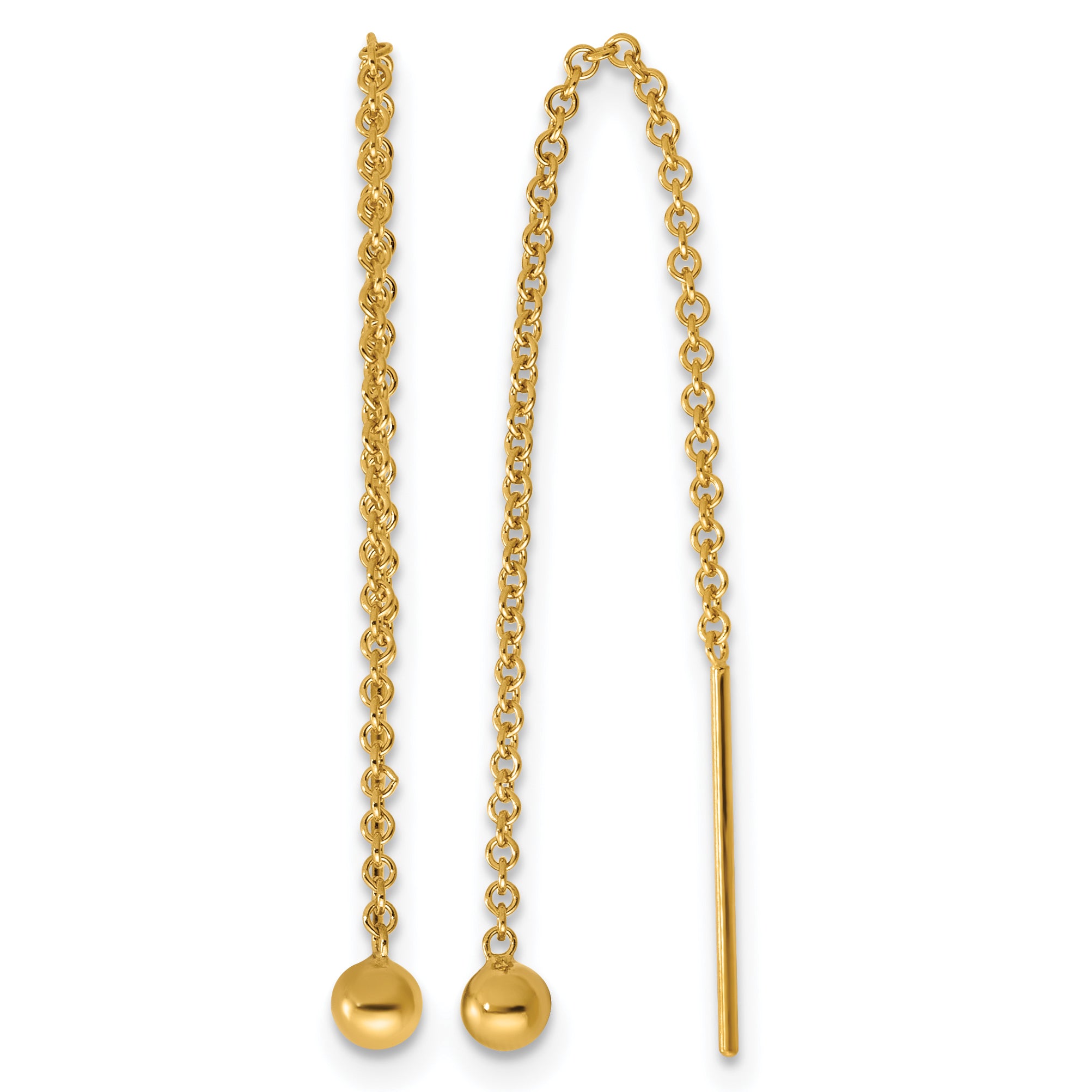 14K Gold Filled 3mm Ball Dangle Threader Earrings by Sophia Jewelers