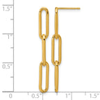 14K Gold Filled Paperclip Link Post Dangle Earrings - view 3