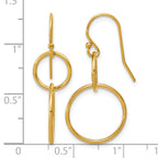 14K Gold Filled Interlocking Circles Shepherd Hook Dangle Earrings - view 3