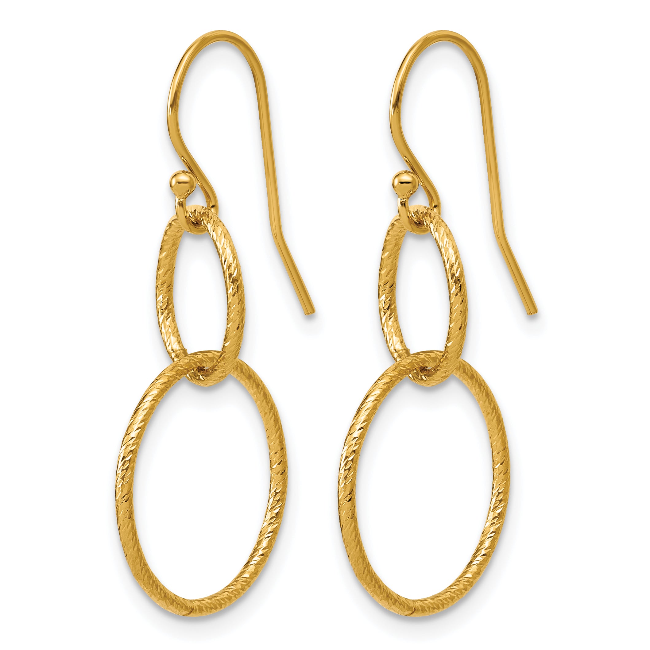 14K Gold Filled Sparkle Interlocking Circles Dangle Earrings - view 2 Main image