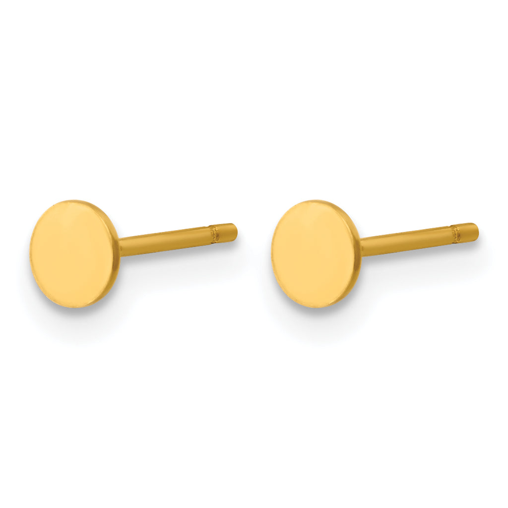 14K Gold Filled 4mm Circle Post Earrings - view 2