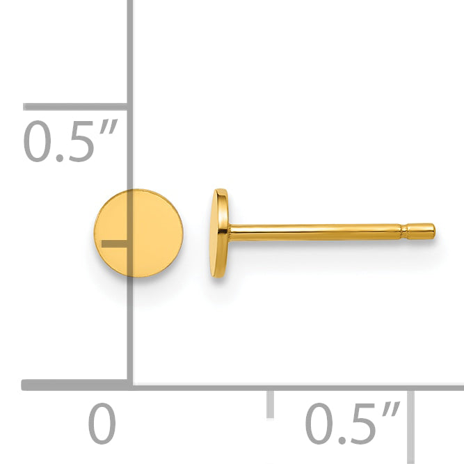 14K Gold Filled 4mm Circle Post Earrings - view 3