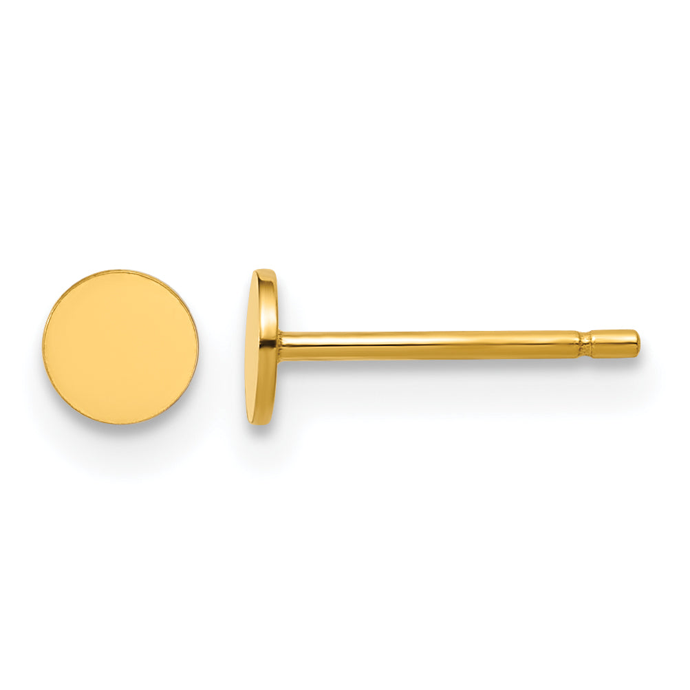 14K Gold Filled 4mm Circle Post Earrings by Sophia Jewelers