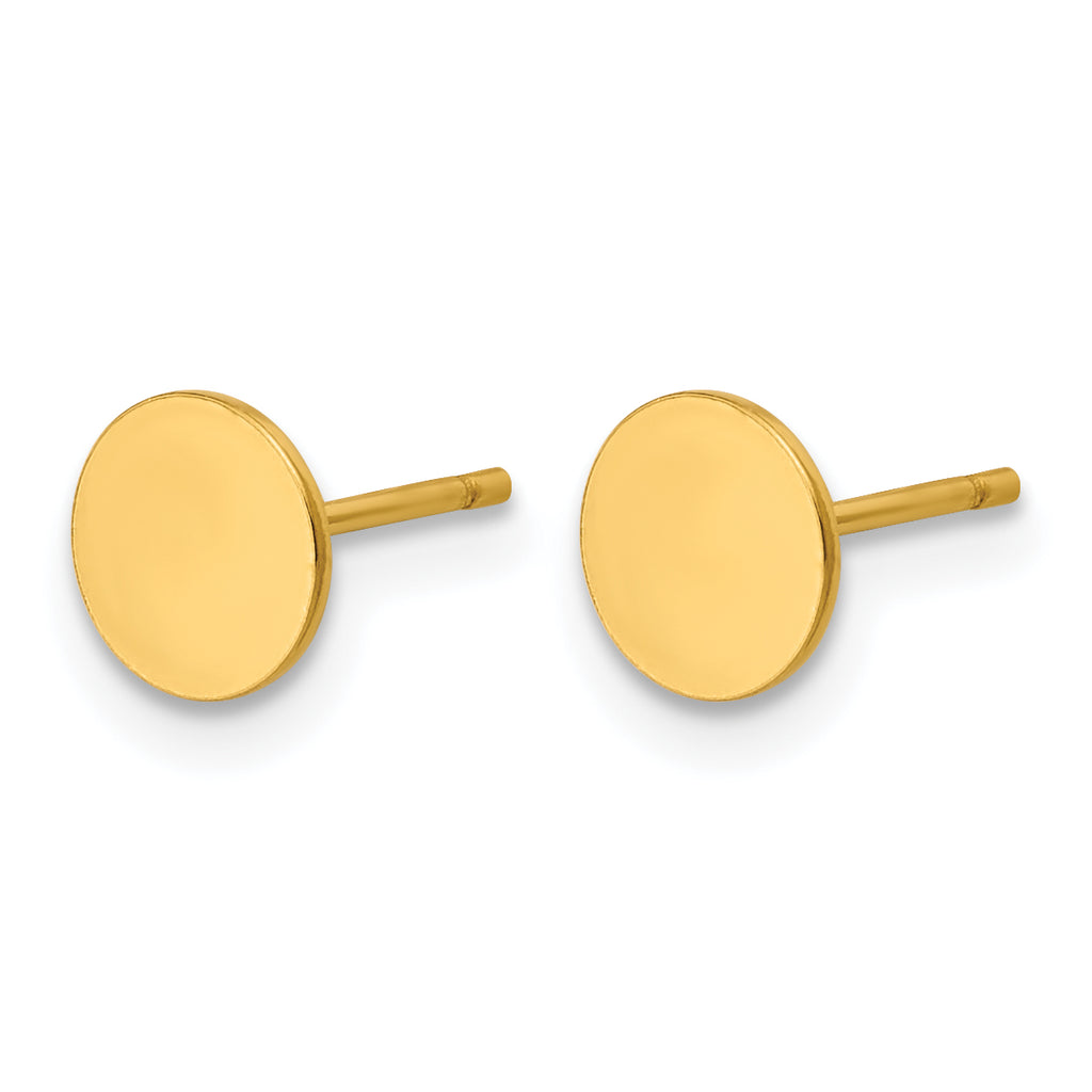 14K Gold Filled 6mm Circle Post Earrings - view 2