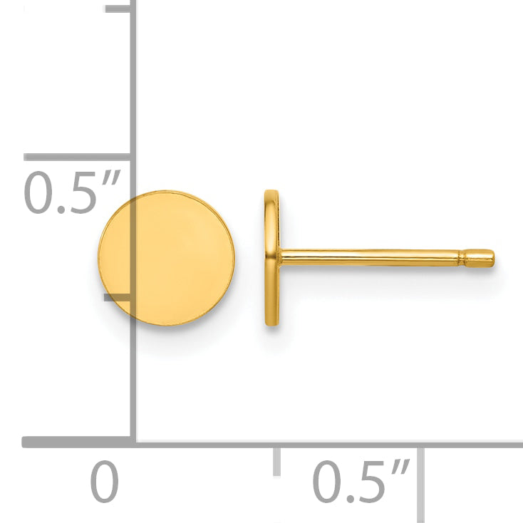 14K Gold Filled 6mm Circle Post Earrings - view 3