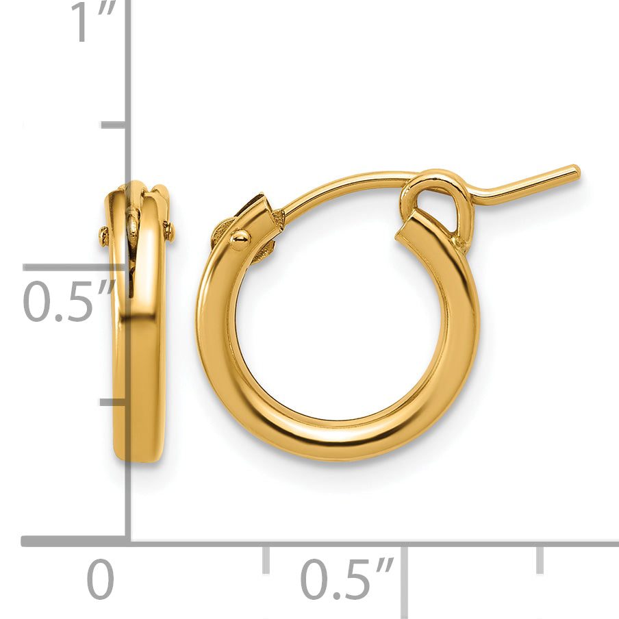 14K Gold Filled 2.30 x 13mm Eurowire Hoop Earrings - view 3
