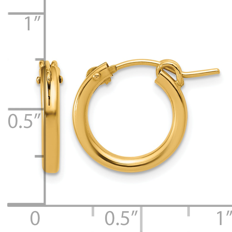 14K Gold Filled 2.30 x 15mm Eurowire Hoop Earrings - view 3