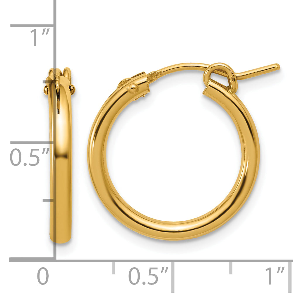 14K Gold Filled 2.30 x 19mm Eurowire Hoop Earrings - view 3