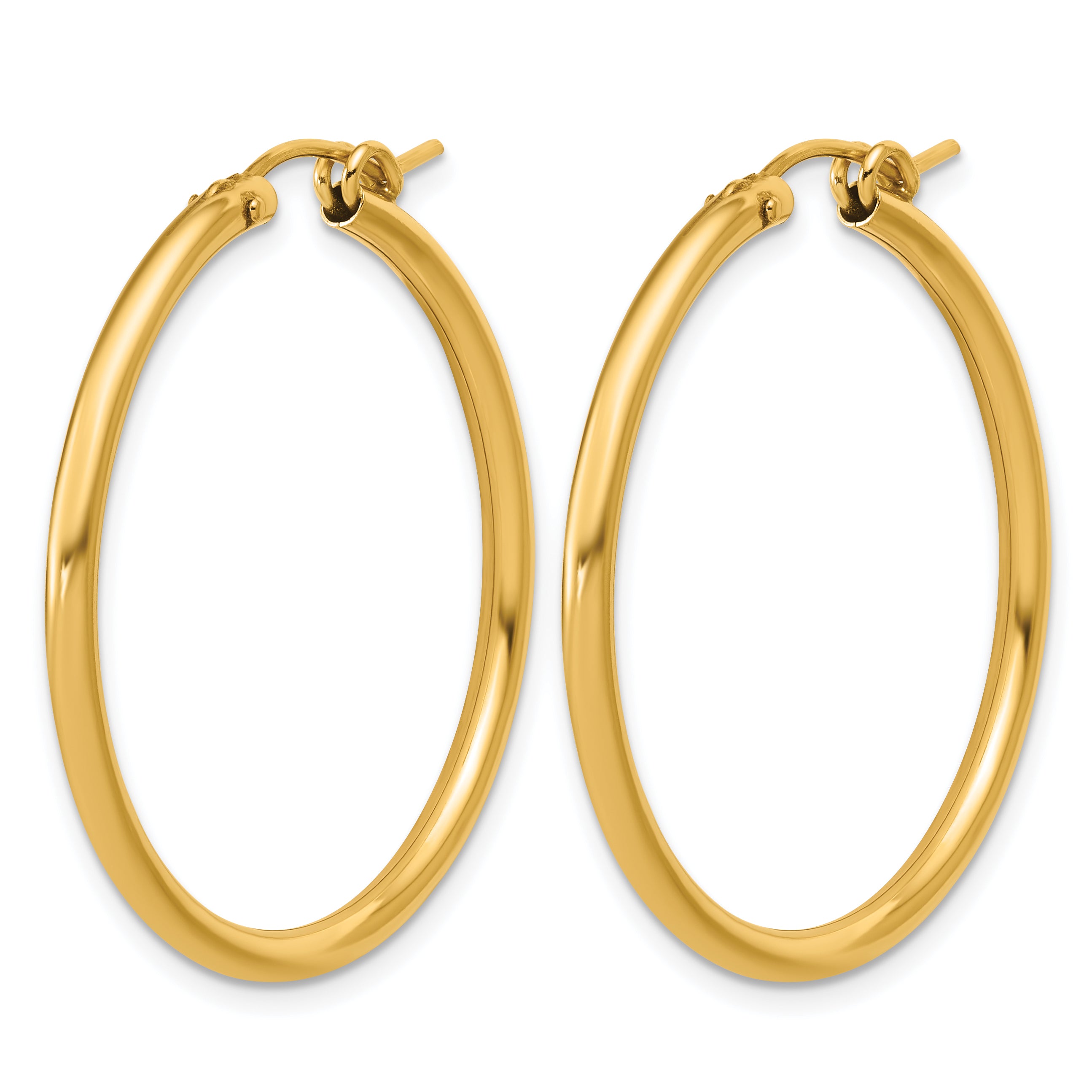 14K Gold Filled 2.30 x 35mm Eurowire Hoop Earrings - view 2