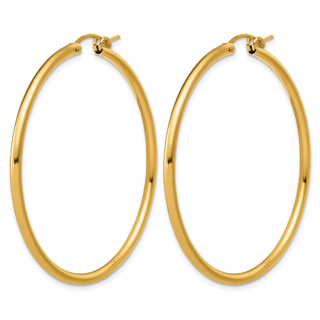 14K Gold Filled 2.30 x 50mm Eurowire Hoop Earrings - view 2