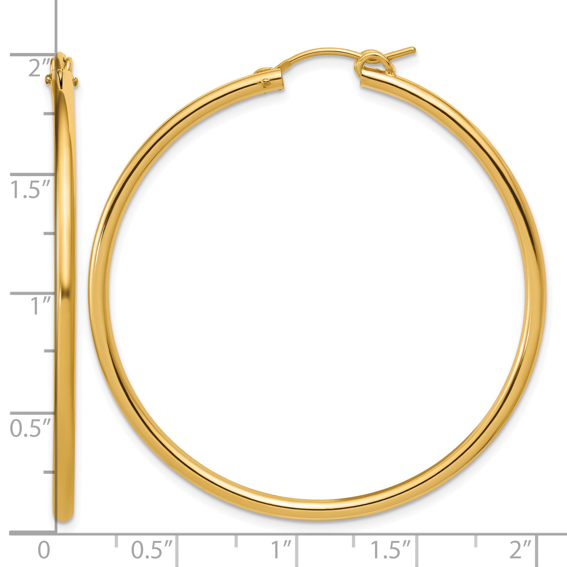 14K Gold Filled 2.30 x 50mm Eurowire Hoop Earrings - view 3