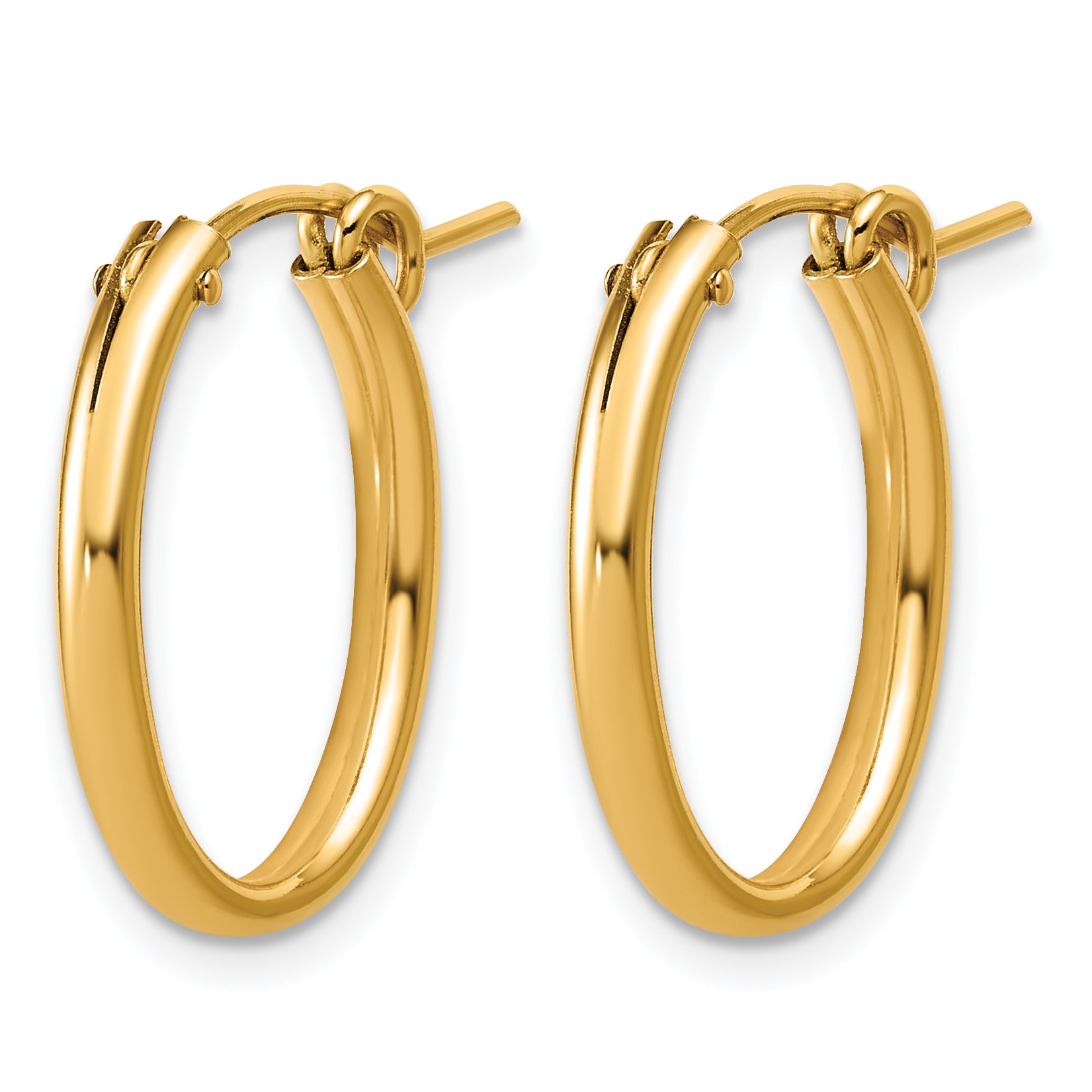 14K Gold Filled 2.30 x 15 x 20mm Oval Eurowire Hoop Earrings Secondary image