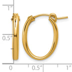 14K Gold Filled 2.30 x 15 x 20mm Oval Eurowire Hoop Earrings - view 3