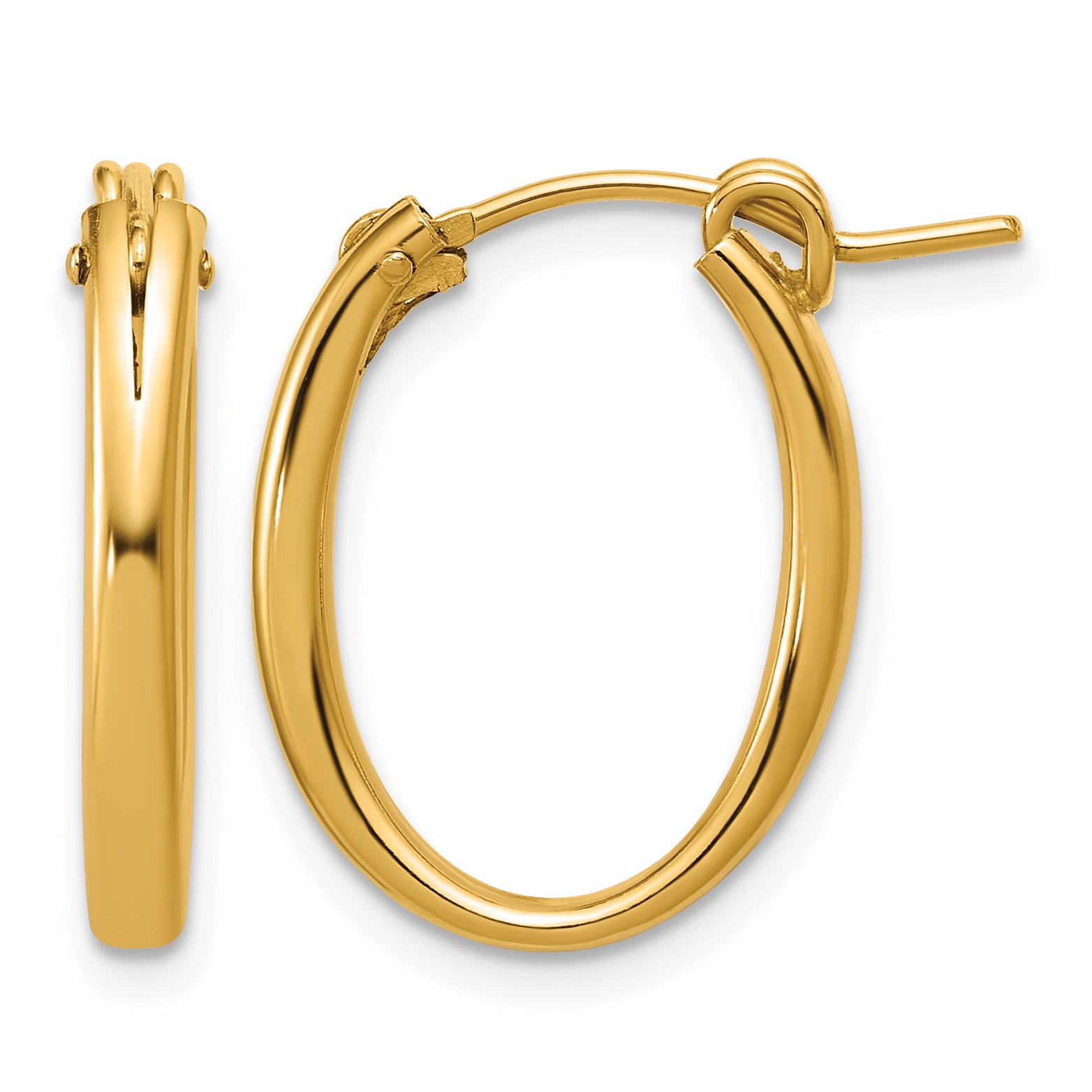 14K Gold Filled 2.30 x 15 x 20mm Oval Eurowire Hoop Earrings by Sophia Jewelers