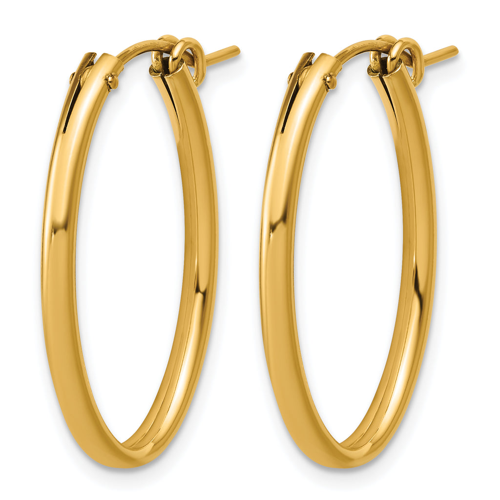 14K Gold Filled 2.30 x 20 x 30mm Oval Eurowire Hoop Earrings - view 2
