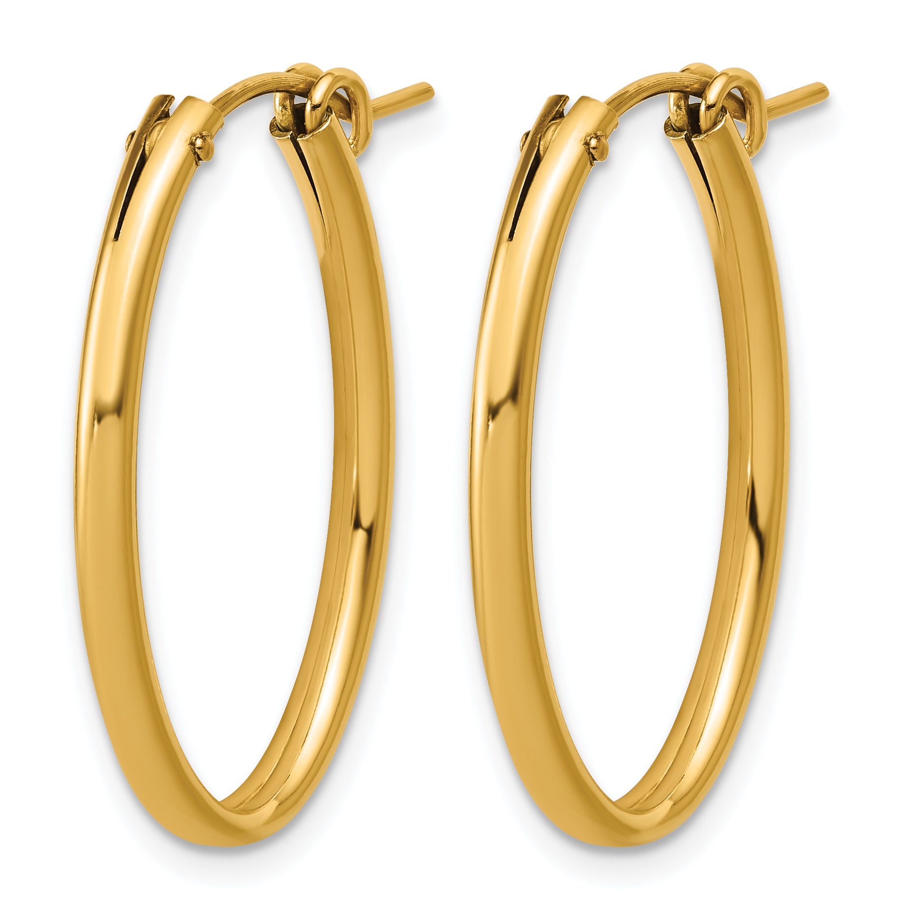 14K Gold Filled 2.30 x 20 x 30mm Oval Eurowire Hoop Earrings - view 2
